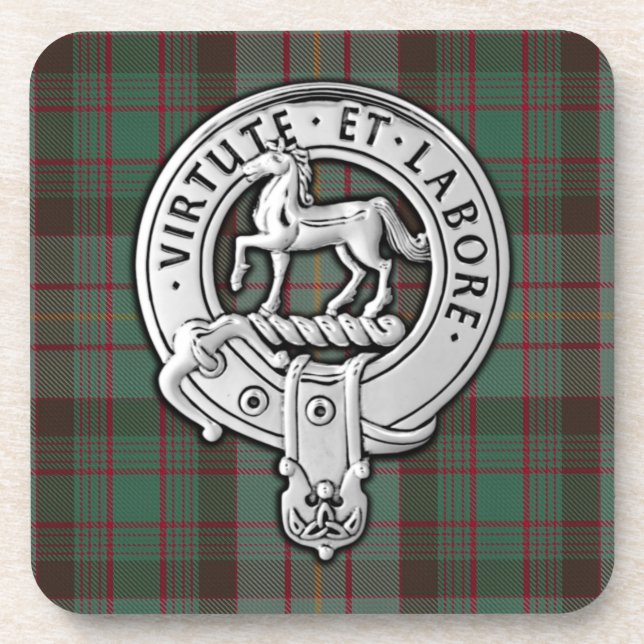 Porta-copo Clan Cochrane Crest & Hunting Tartan (Frente)