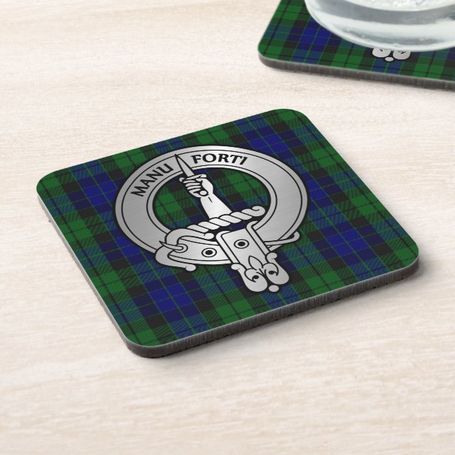 Porta-copo Clan MacKay Crest & Tartan (Left Side)
