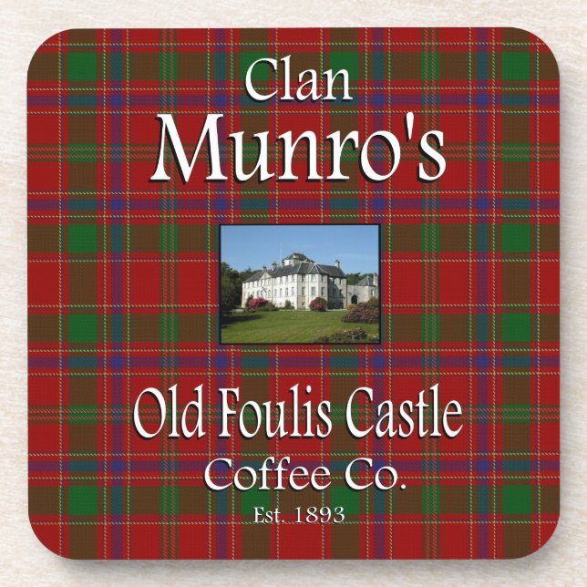 Porta-copo Clan Munro, o antigo Castelo de Coffee Co. (Frente)