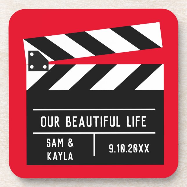 Porta-copo Clapboard de Filme Presente Personalizável (Frente)