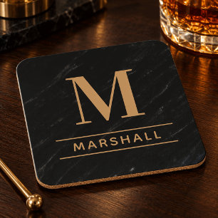 Porta-copo Clássico Cognac Tan Monograma Personalizado Inicia