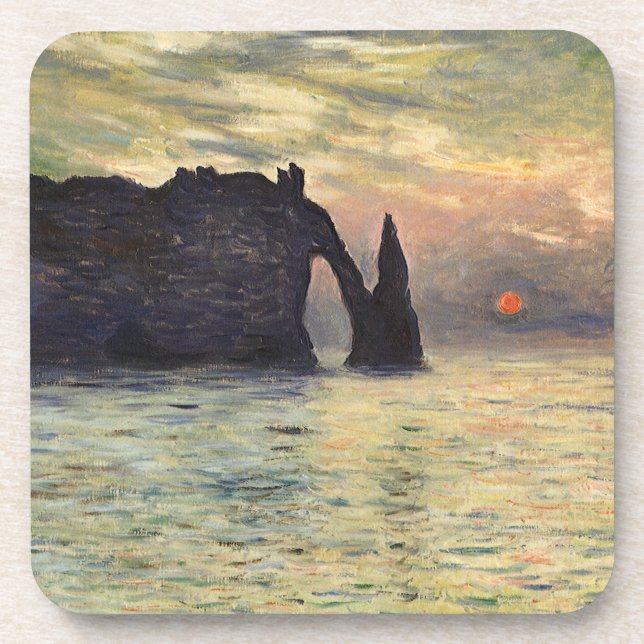 Porta-copo Cliff Etretat, Sunset de Claude Monet (Frente)