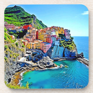 Porta-copo Cliffside Dreams: Cores de Manarola