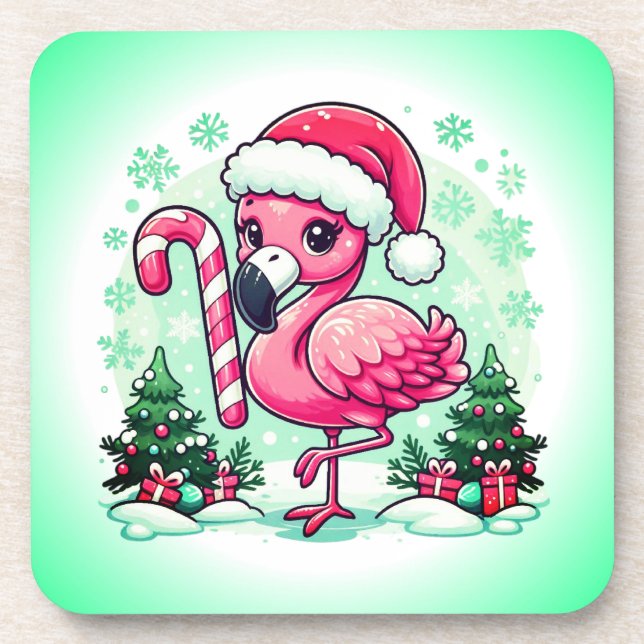 Porta-copo Clipart-10424 do Christmas Flamingo Sublimation (Frente)