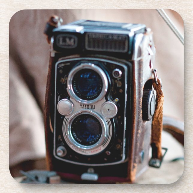 Porta-copo Close-up de uma câmera antiga (Frente)