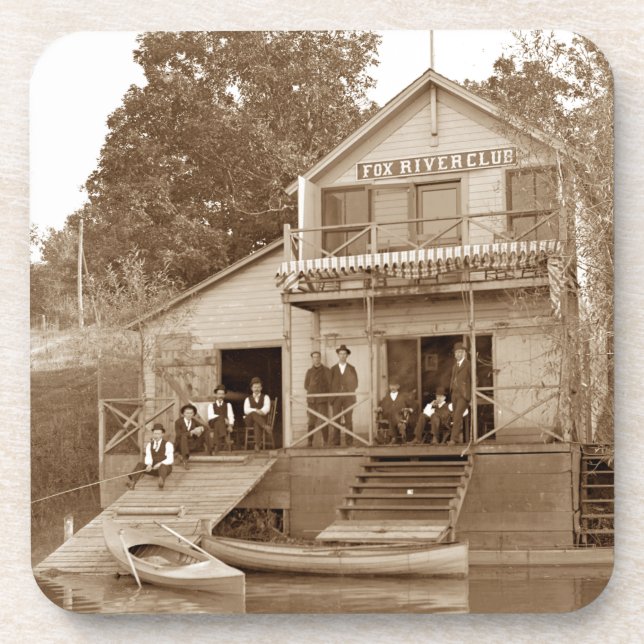 Porta-copo Clube Fox River Club, de 1880, Pesca Elgin (Frente)