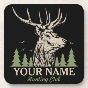 Porta-copo Clube Personalizado de Caça a Deer Elk Antler