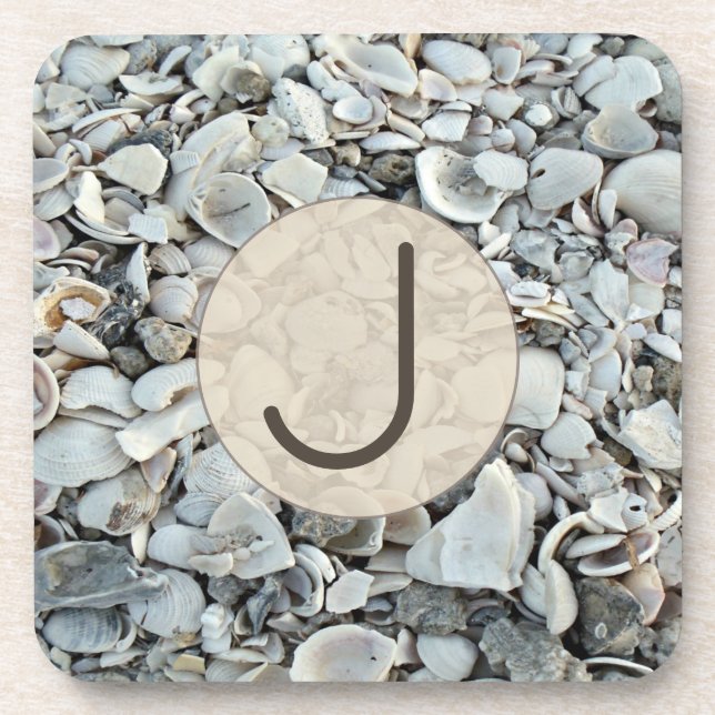 Porta-copo Coastal Shells Initial Accent (Frente)
