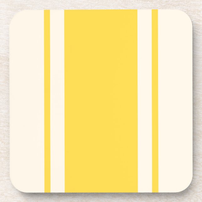 Porta-copo Coastal Stripe Coaster - Yellow & Cream (Frente)