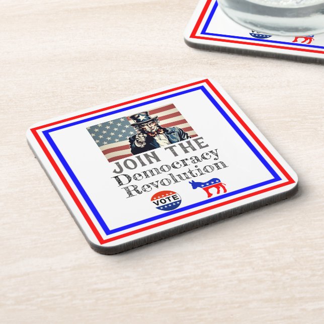 Porta-copo Coaster de Bebidas da Revolução Democrática (Left Side)