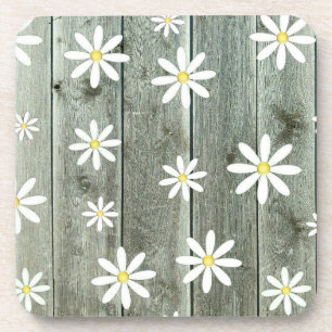 Porta-copo Coaster De Bebidas De Barnwood Daisy