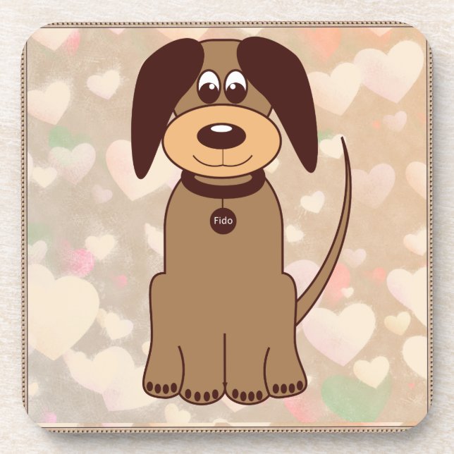 Porta-copo Coaster De Bebidas De Cães Castanhos (Frente)