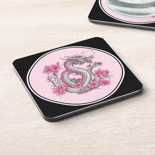 Porta-copo Coaster De Bebidas De Dragões Flores (Left Side)
