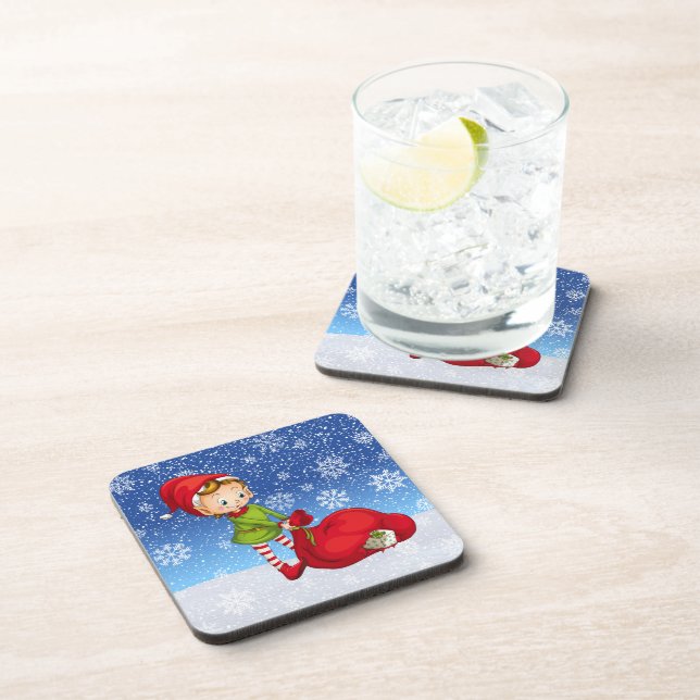 Porta-copo Coaster de Bebidas do Elf no Natal de Santa Claus (Lado Direito)