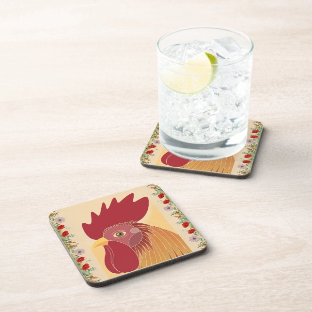 Porta-copo Coaster de Bebidas Rooster (Lado Direito)