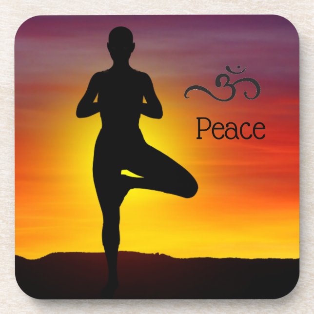 Porta-copo Coaster de Bebidas Yoga (Frente)