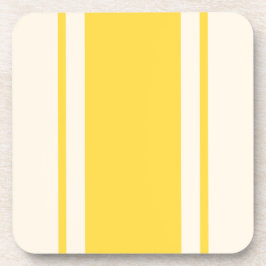 Porta-copo Coaster de Listra Costeira - Amarelo e Creme