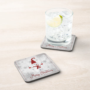 Porta-copo Coaster Red Cute Snowman