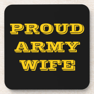 Porta-copo Coaster Set Proud Army Wife