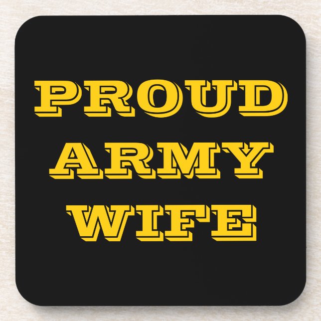 Porta-copo Coaster Set Proud Army Wife (Frente)