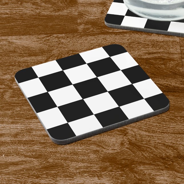 Porta-copo Coasters de Bebida com Desktop Board preto-e-branc (Criador carregado)
