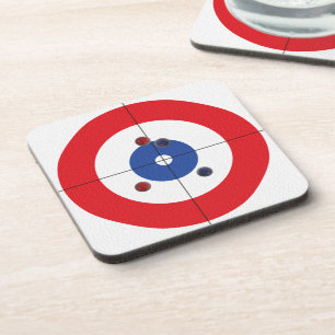 Porta-copo Coasters de Curler - (Vermelho)