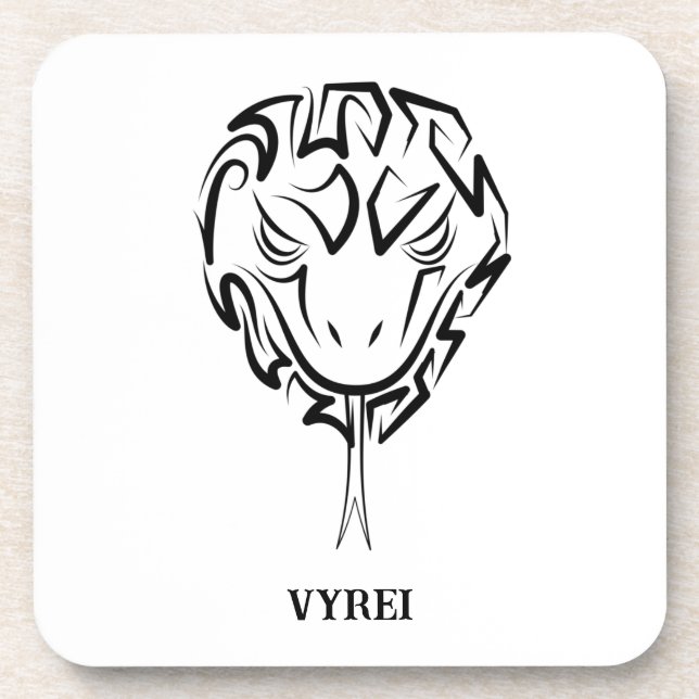 Porta-copo Cobra de Tribal Negro e Branco (Frente)