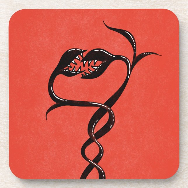 Porta-copo Cobras Góticos Vermelho E Preto (Frente)