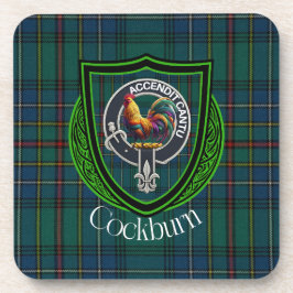 Porta-copo Cockburn Scottish Clan Tartan & Crest