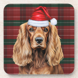 Porta-copo Cocker Spaniel Cachorro Férias Xadrez para Natal
