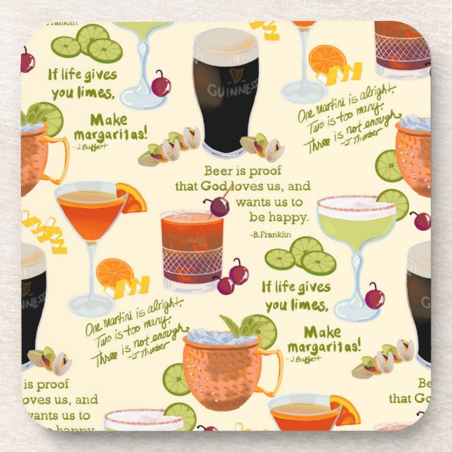 Porta-copo Cocktails e conversação (Frente)