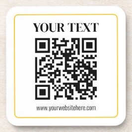 Porta-copo Código QR e texto editáveis com borda de ouro amar