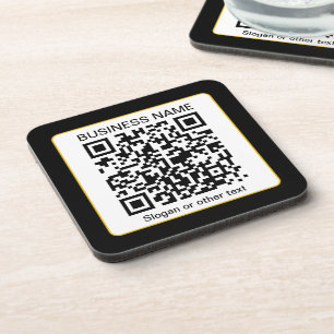 Porta-copo Código QR editável e escaneável + Nome da sua Empr