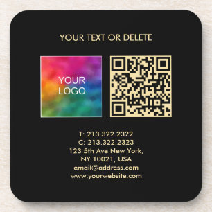 Porta-copo Código QR Elegante de Modelo Personalizado Preto e