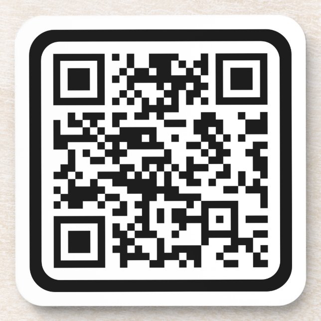 Porta-copo Código QR moderno editável | Branco preto ou qualq (Frente)