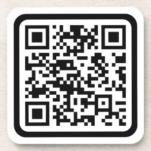 Porta-copo Código QR moderno editável Preto Branco ou qualq