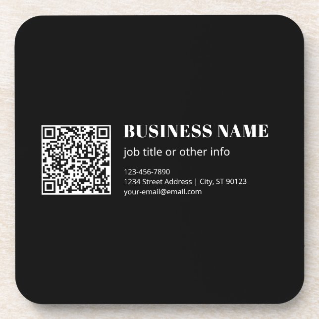 Porta-copo Código QR personalizado e texto retrô-moderno edit (Frente)