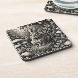 Porta-copo Coelhinho em um jardim de cogumelos