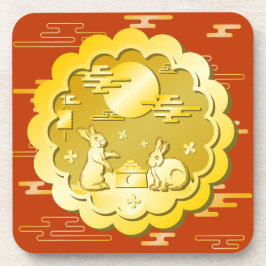 Porta-copo Coelho da Lua Dourada do Festival de outono do méd