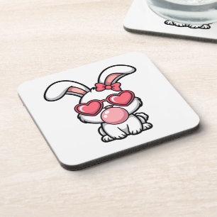 Porta-copo Coelho Kawaii Divertido com Bolha de Chiclete
