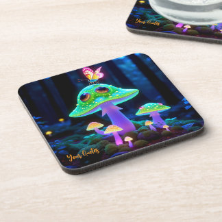 Porta-copo Cogumelo e Borboleta Encantados Fantasia Luminosa