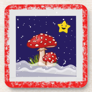 Porta-copo cogumelos de design de Natal