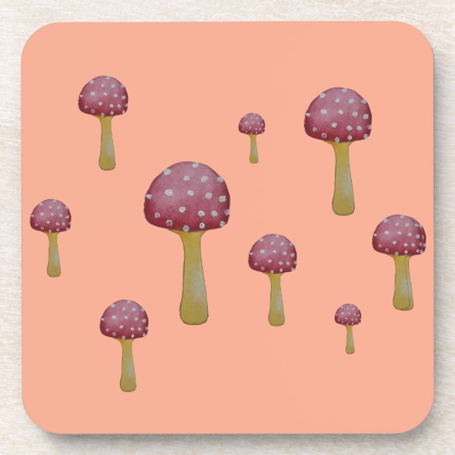 Porta-copo Cogumelos vermelhos e brancos (Frente)