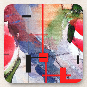 Porta-copo colagem, meios mistos e aguarela da arte abstracta