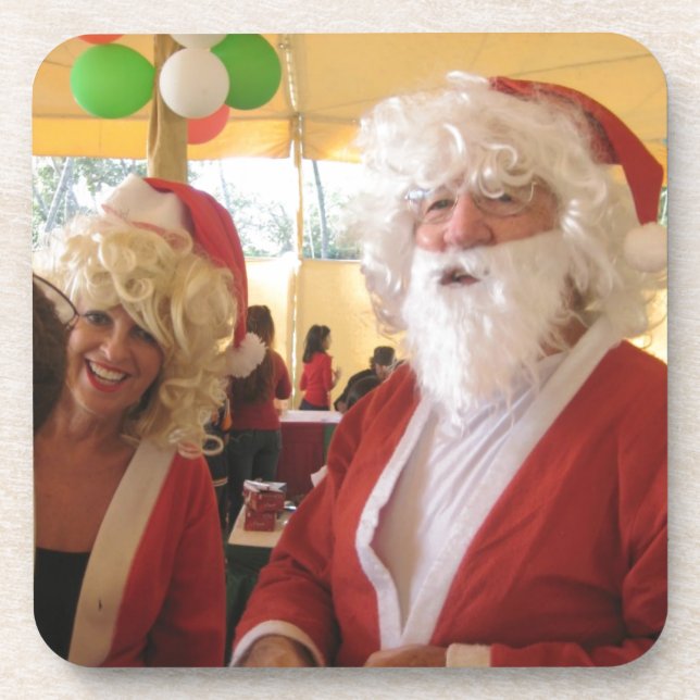 Porta-copo Coleção de Papais noeis Elegantes. (Frente)