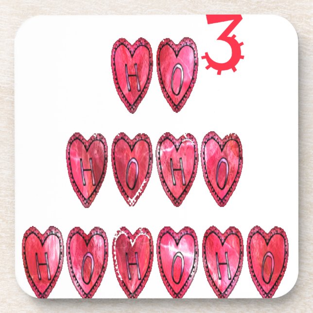 Porta-copo Coleção Ho Ho Hearts. (Frente)