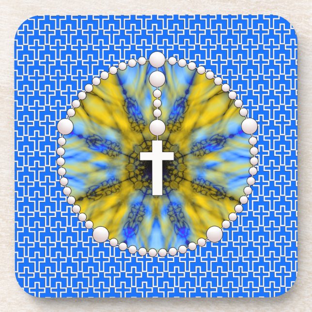 Porta-copo Coletor ideal do rosário azul & amarelo (Frente)