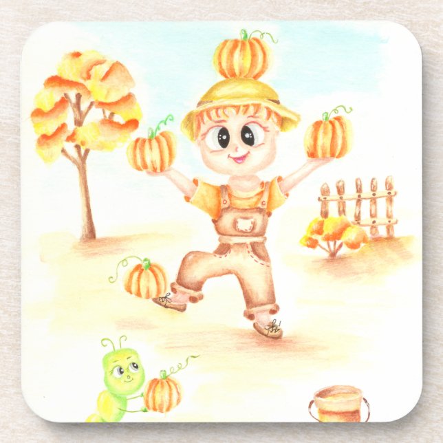 Porta-copo colheita de feliz, garotinho de gengibre (Frente)