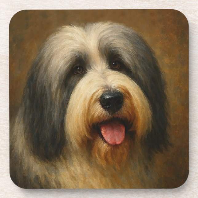 Porta-copo Collie Barbudo (Frente)