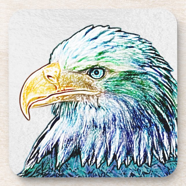 Porta-copo Colorful Eagle Sketch (Frente)